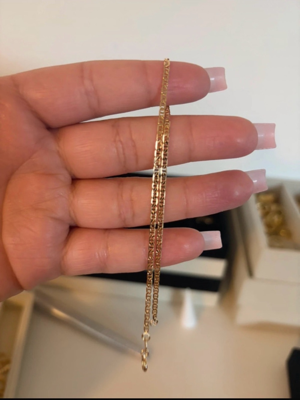 Gold-filled anklet 9in